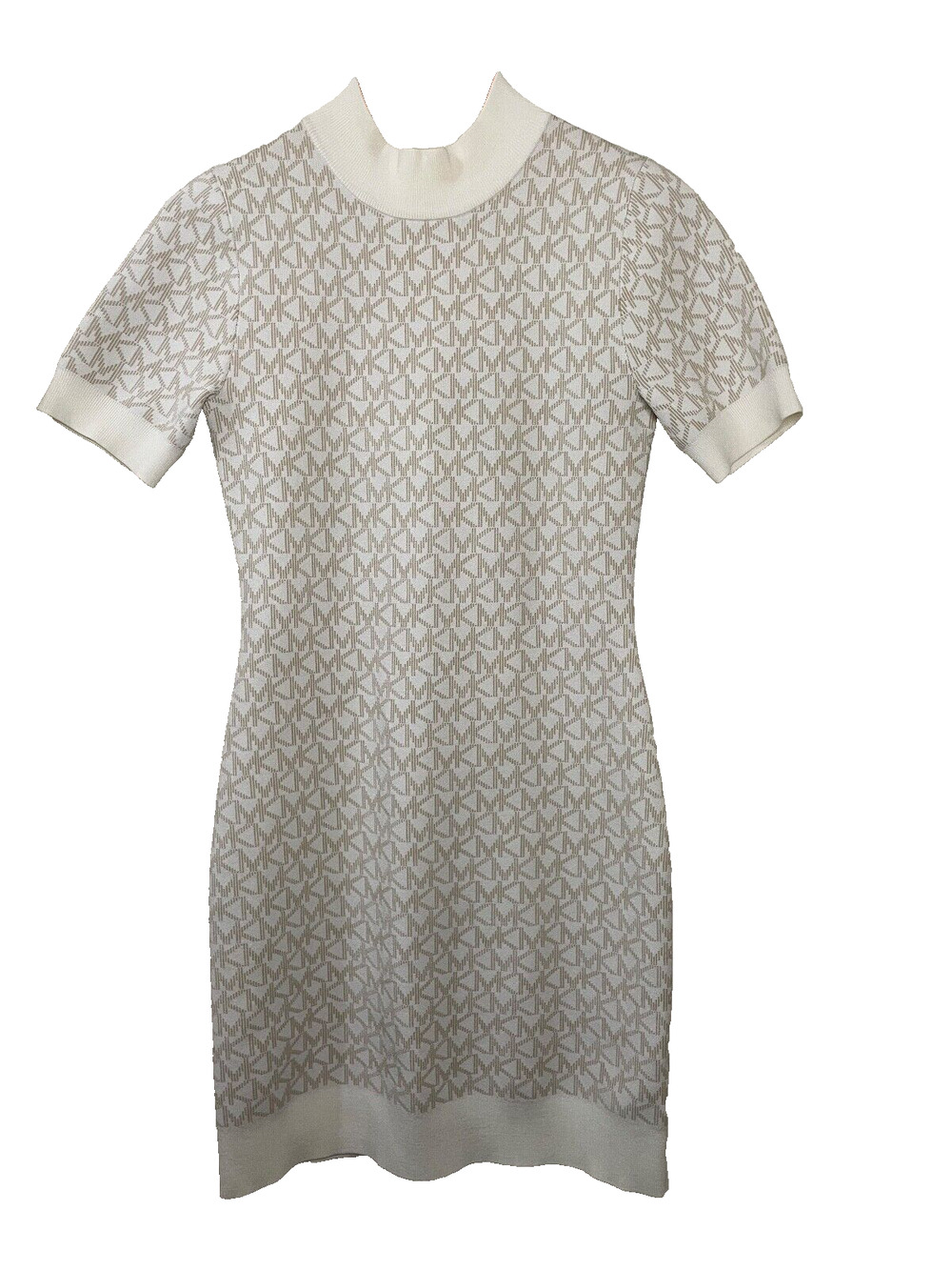 NWT Michael Kors Logo Jacquard Mock Neck Signature Dress